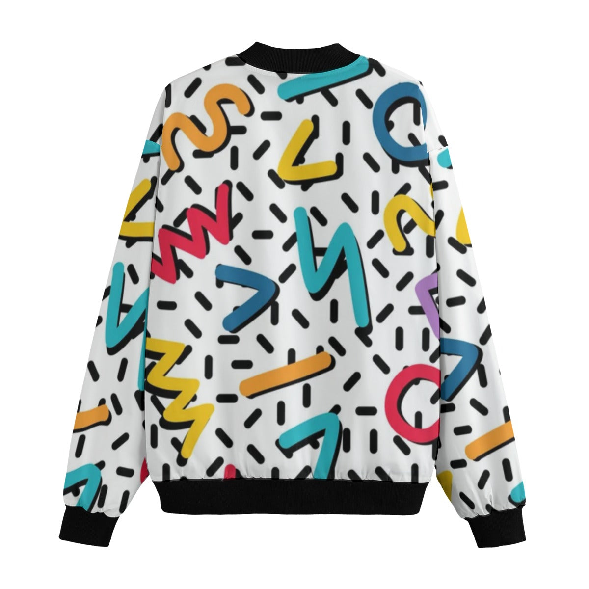 Urban Legend 90s Street Icons 80s Retro Seamless Pattern Fleece Bomber Jacket