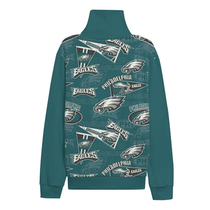 Philadelphia Football Game Day All-Over Print Unisex Turtleneck Knitted Fleece Sweater