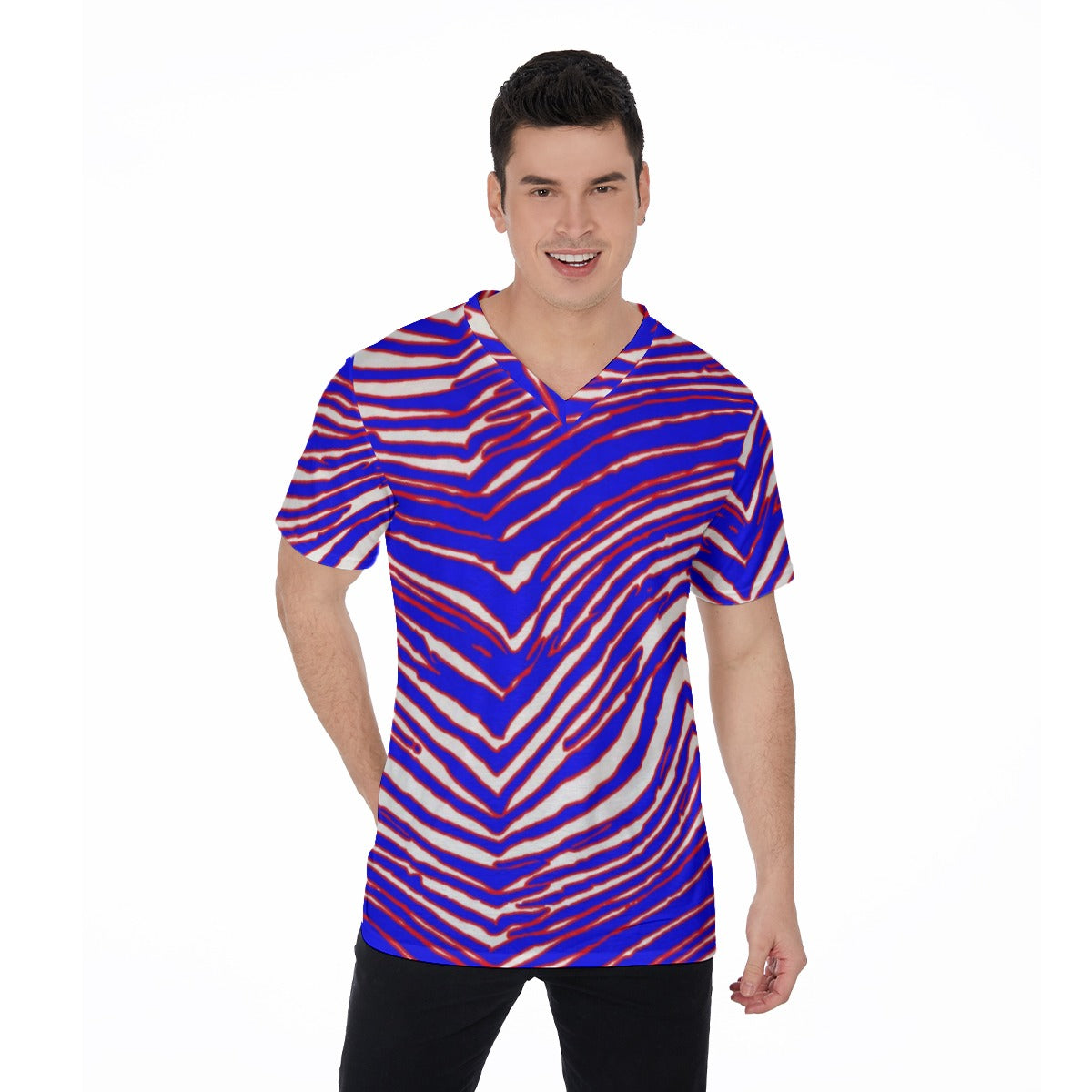 Buffalo Bills Zubaz V-Neck T-Shirt