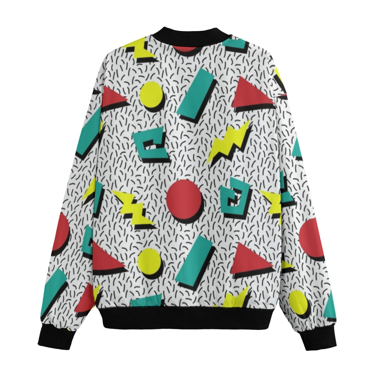 Urban Legend 80s Retro Pattern Infused with 90s Street Art Influence – Fleece Bomber Jacket