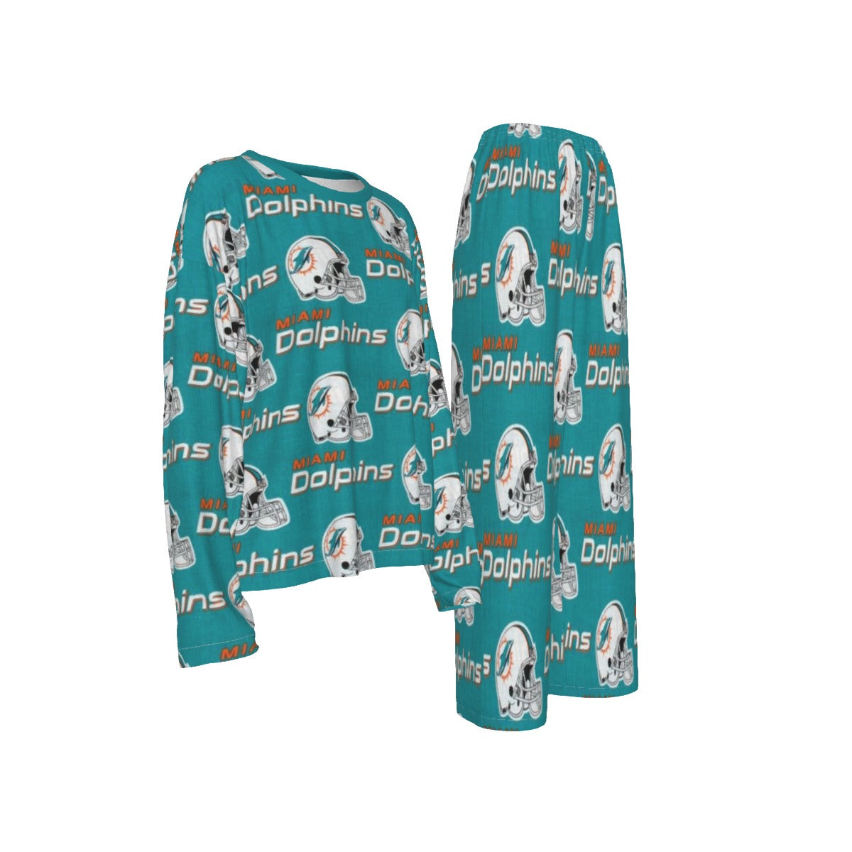 Miami Football Game Day All-Over Print Women's Casual Long-Sleeves Trouser Suit