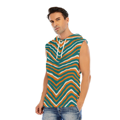Miami Football Game Day All-Over Print Men’s Sleeveless Pullover Hoodie