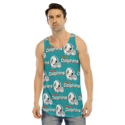 Miami Football Game Day All-Over Print Men's Curved Hem Long Tank Top