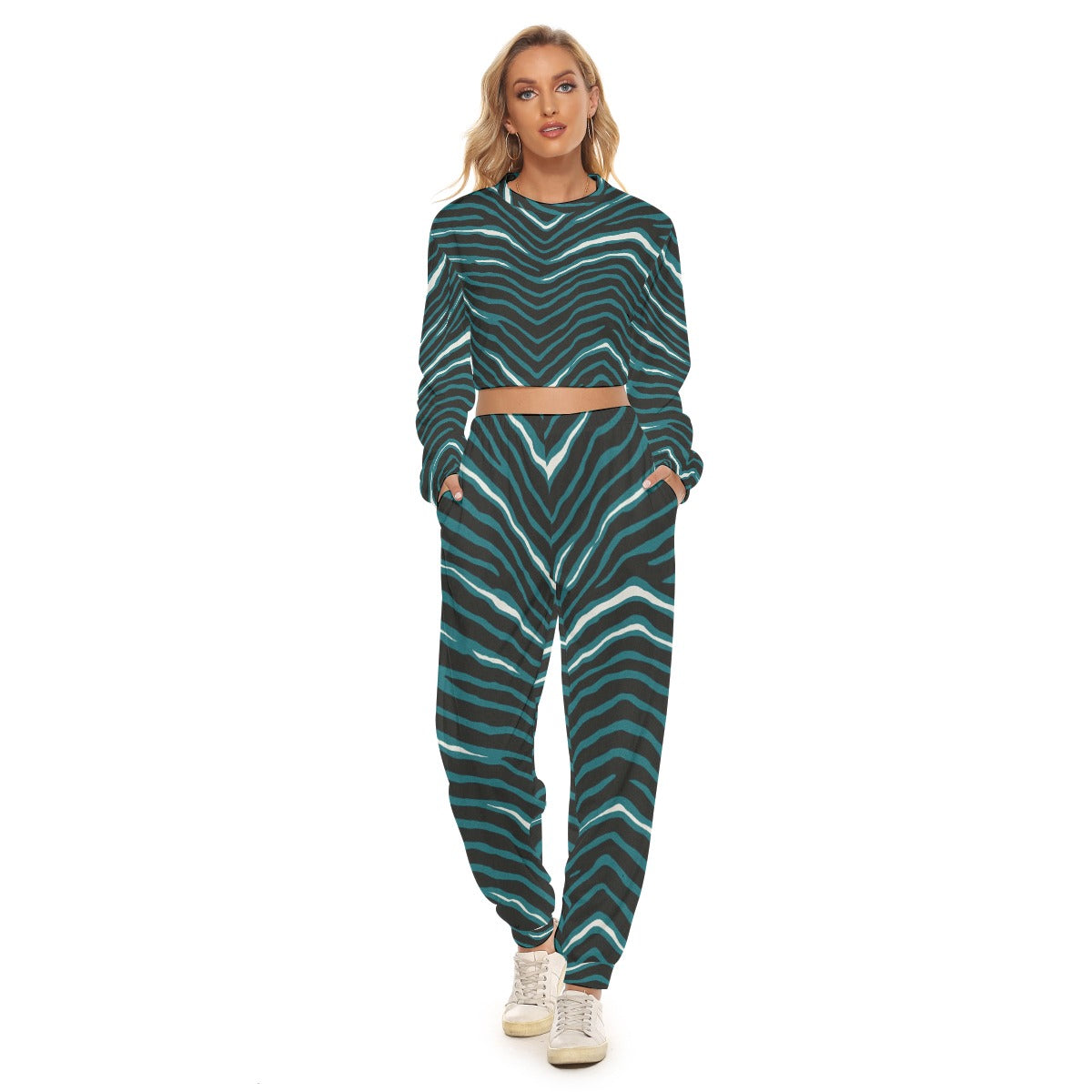 Philadelphia Football Game Day All-Over Print Women's Crop Sweatshirt Suit