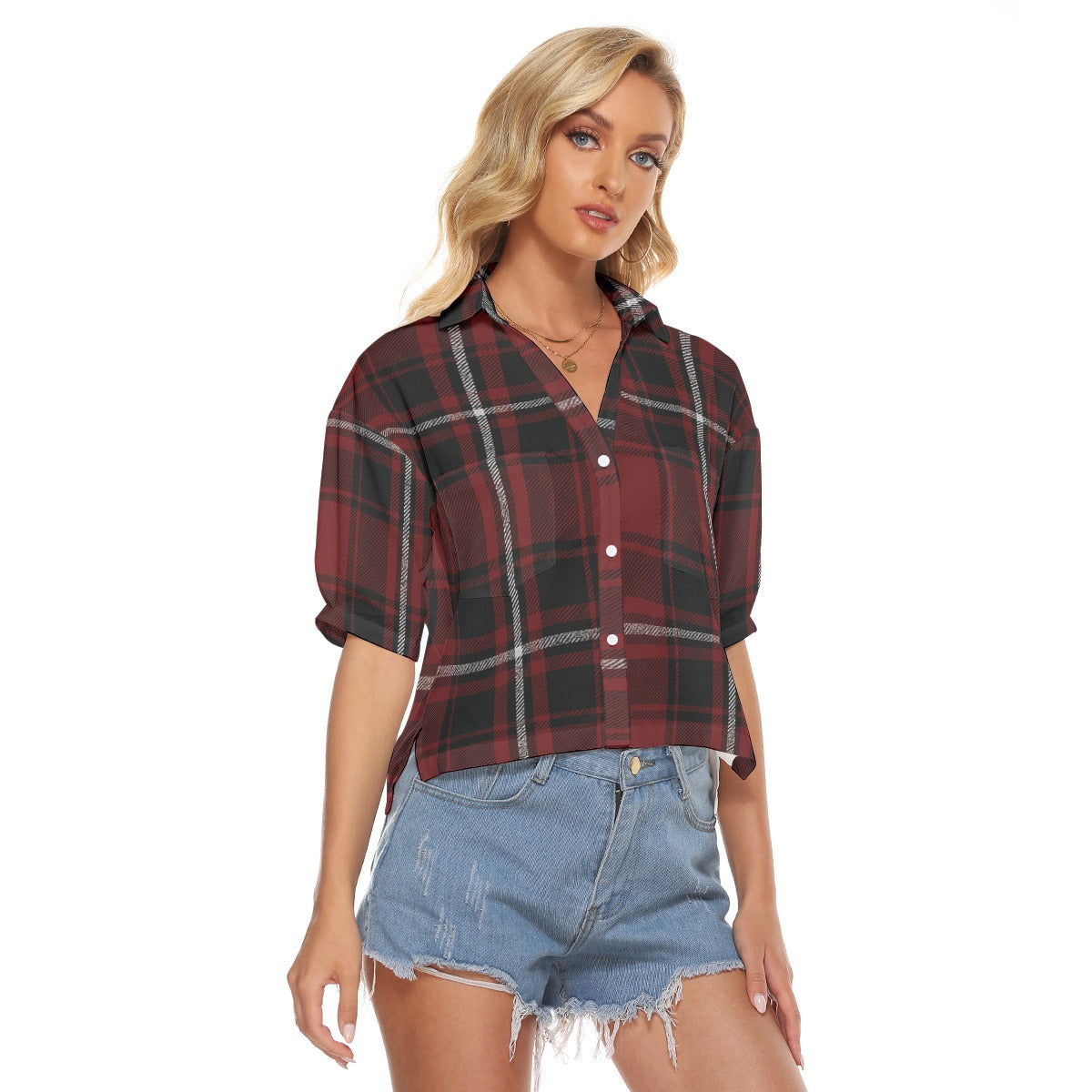 Urban Legend South Carolina Gamecocks Tartan Plaid Women's V-Neck Shirt – Garnet and Black College S