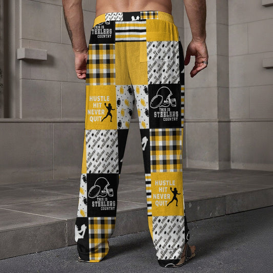 All-Over Print Men's Loose Casual Pants With Pocket