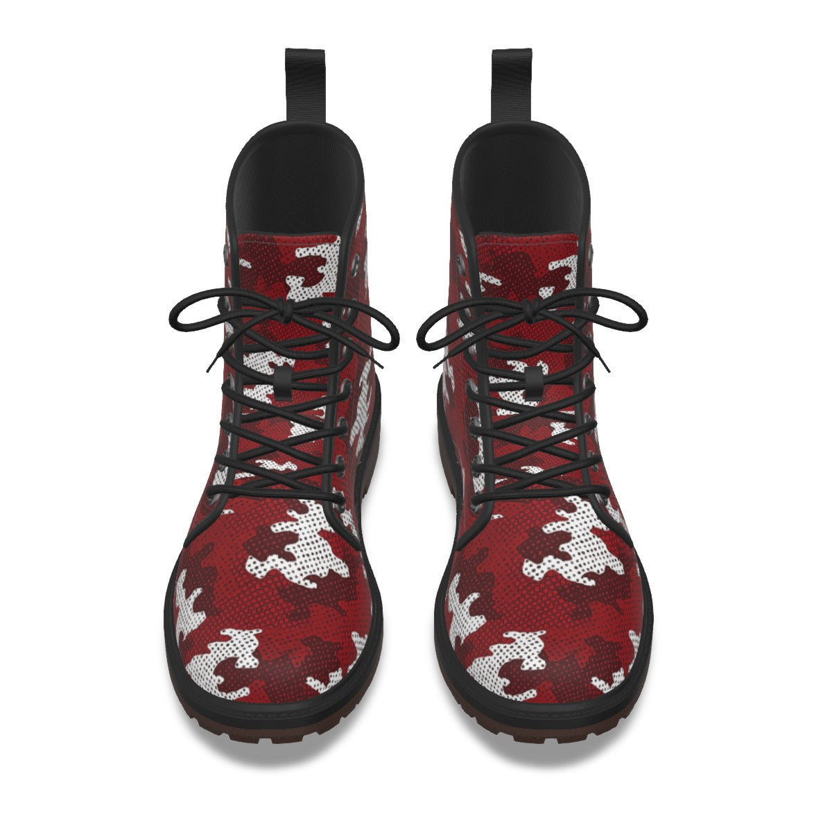 Urban Legend Oklahoma Crimson and Cream Camo Martin Short Boots – Sooners-Inspired Streetwear for Ga
