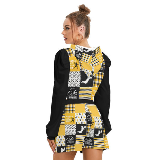 All-Over Print Women's Mirco Fleece Hoodie And Shorts Set