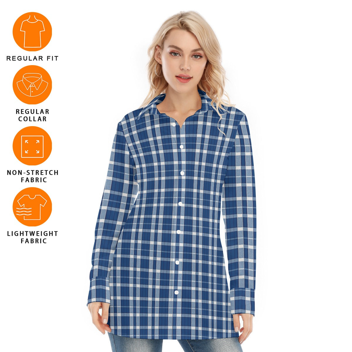 Penn State Tartan Plaid Nittany Lions  Women's Long Shirt