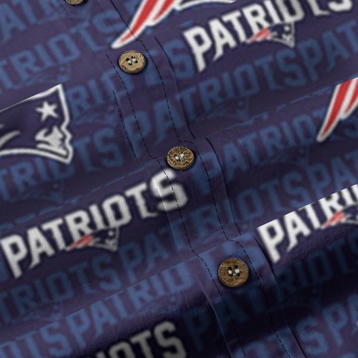New England Football Game Day All-Over Print Men's Casual Lapel Long Sleeve Shirt|125GSM Cotton