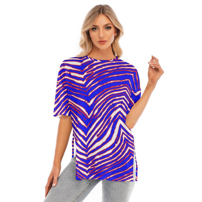 Buffalo Bills Zubaz Women's Short Sleeves T-shirt With Hem Split