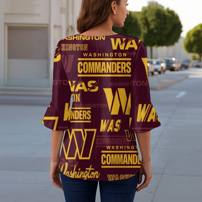 Washington Commanders Women's T-shirt With 3/4 Sleeve