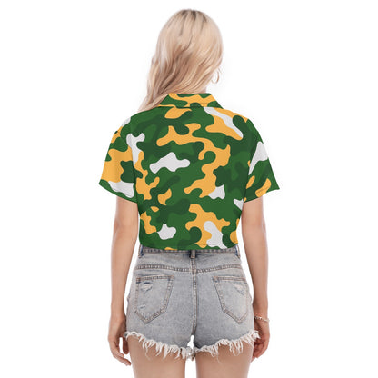 Green Bay Football Game Day All-Over Print Women's Cropped Shirt