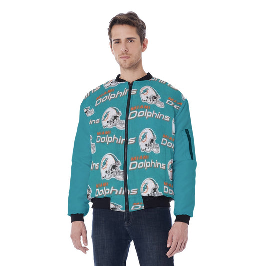 Miami Football Game Day All-Over Print Men's Bomber Jacket With Sleeve Pocket