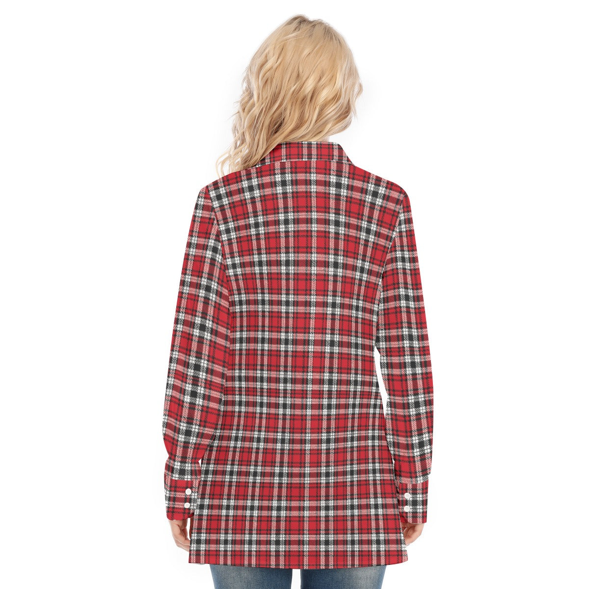 Louisville Tartan Plaid Cardinals Women's Long Shirt |115GSM Cotton poplin