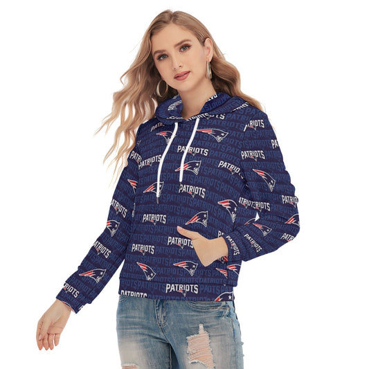 New England Football Game Day All-Over Print Women's Slim Pullover Hoodie