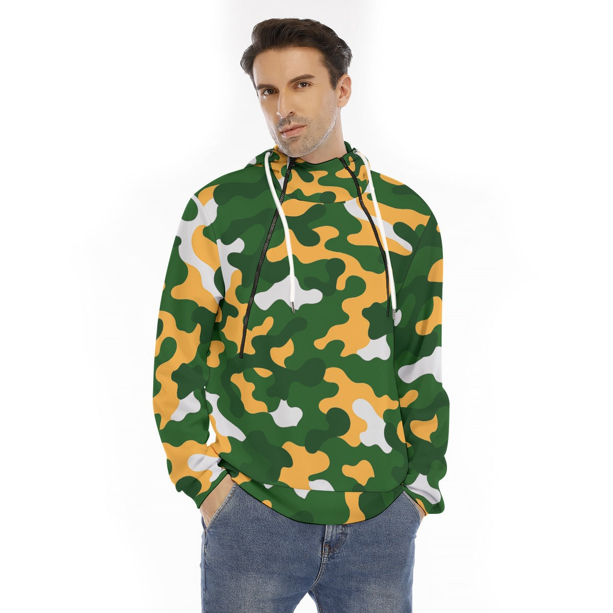 Green Bay Football Game Day All-Over Print Men's Hoodie With Placket Double Zipper