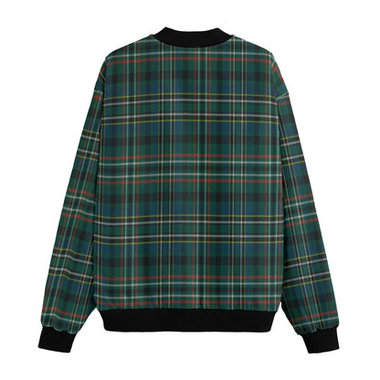 Scott Green – green with blue and black checks tartan Fleece Bomber Jacket