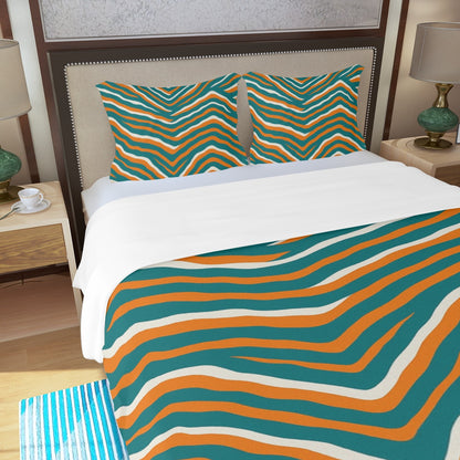 Miami Football Game Day Three Piece Duvet Bedding Set