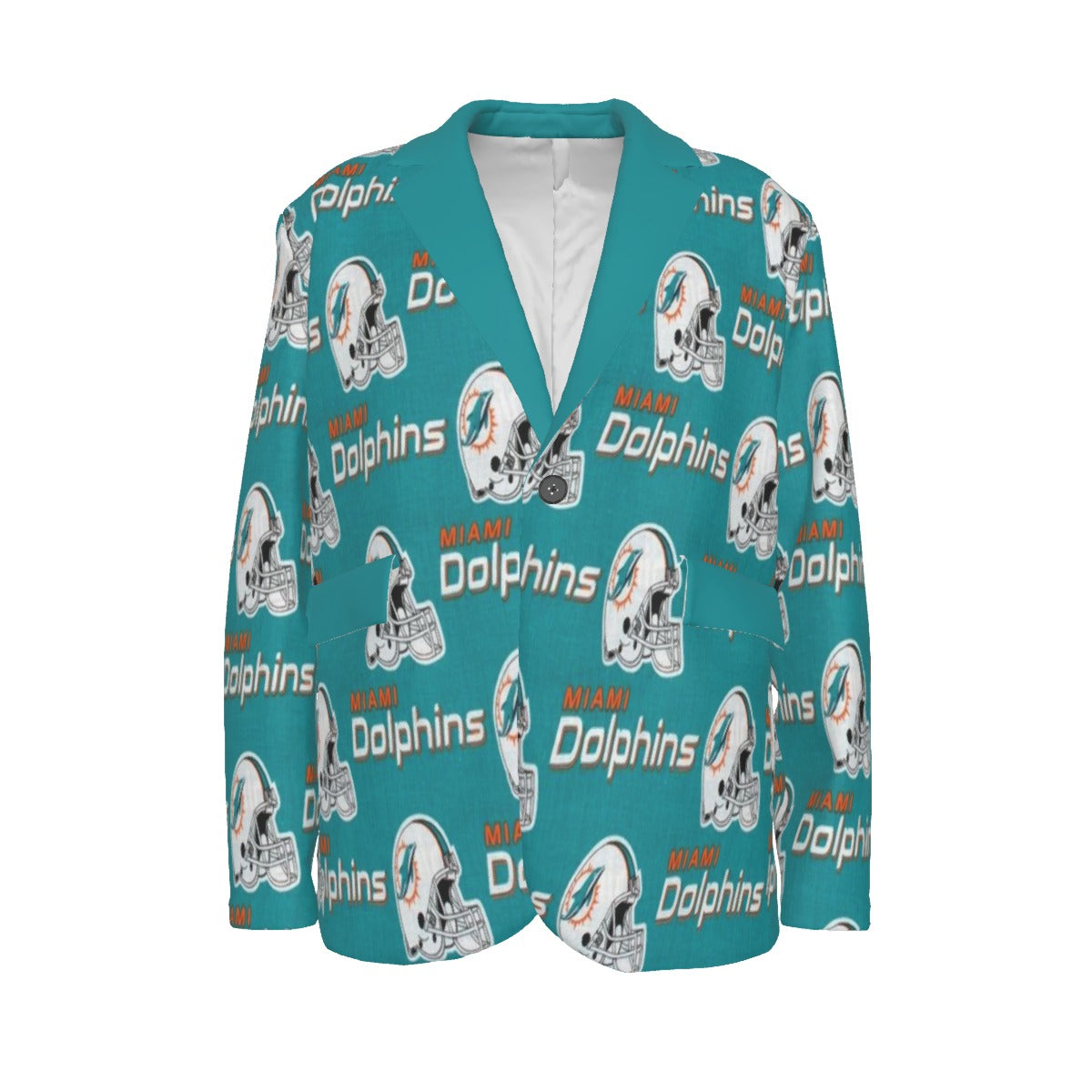 Miami Football Game Day All-Over Print Men's Casual Flat Lapel Collar Blazer