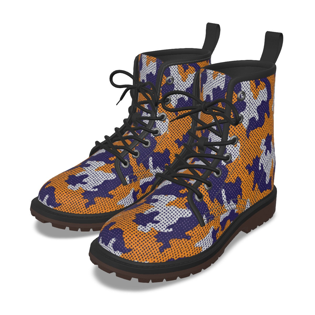 Urban Legend Louisiana Purple and Gold Camo Martin Short Boots – Tigers-Inspired College Streetwear
