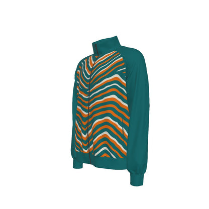 Miami Football Game Day All-Over Print Men's Raglan-Sleeve Stand Collar Jacket