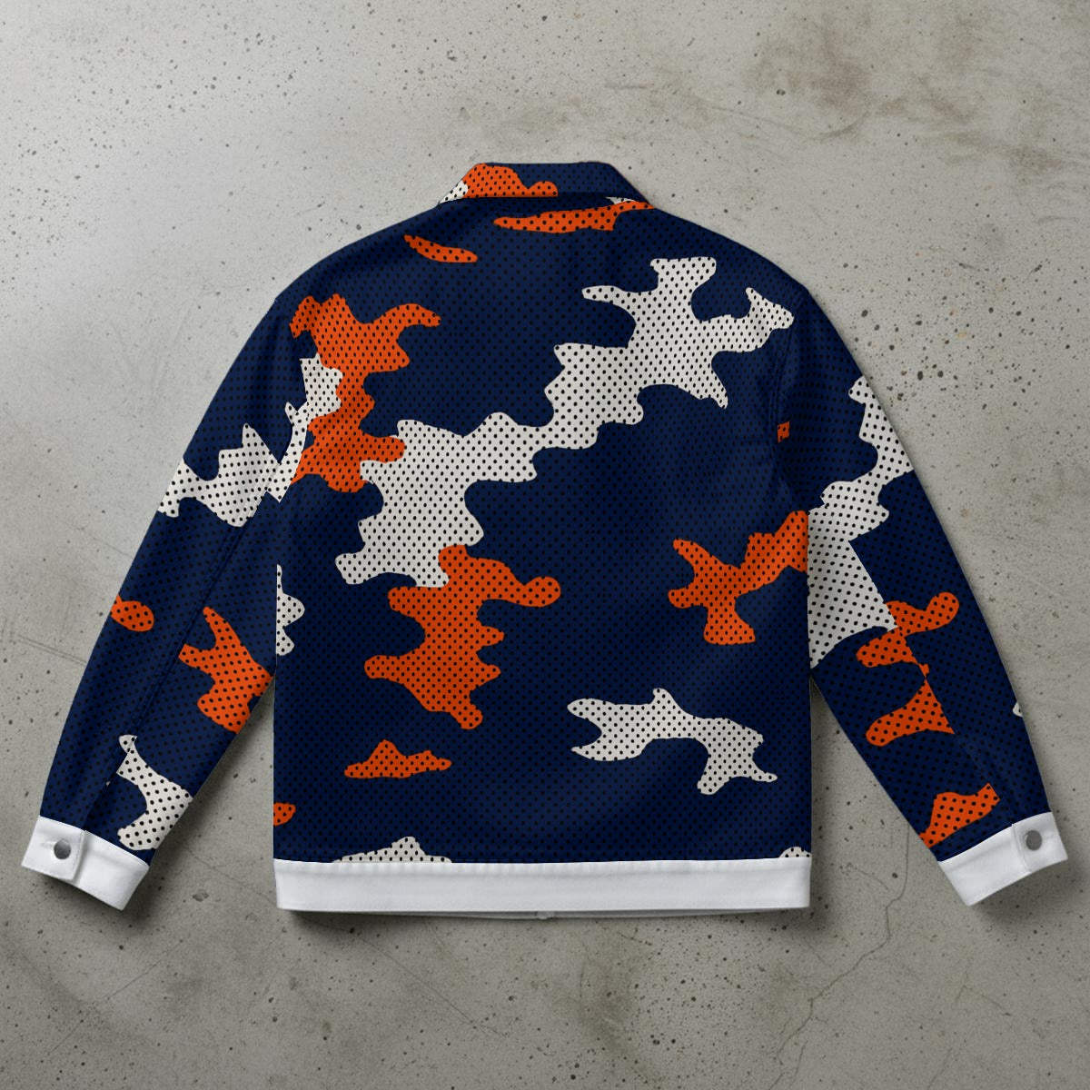 Urban Legend Illinois Orange Navy Camo Unisex Collared Jacket