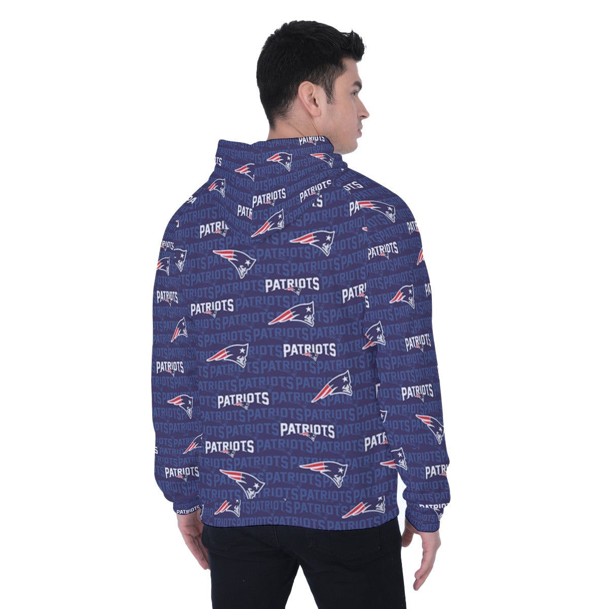 New England Football Game Day All-Over Print Men's Heavy Fleece Raglan Hoodie