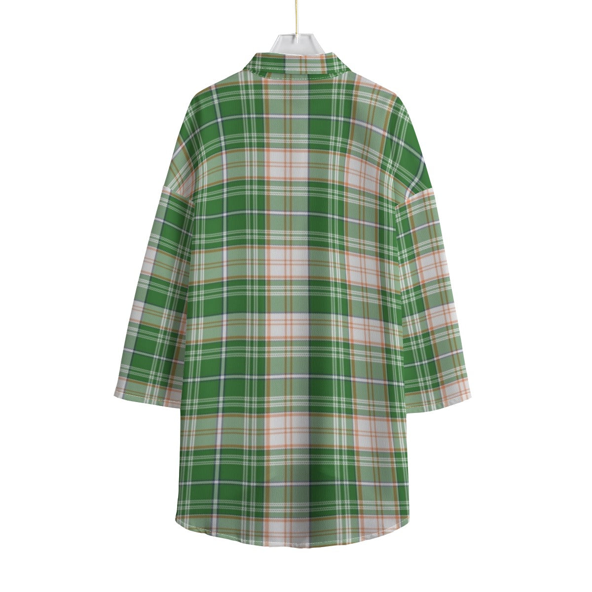 Miami Tartan Plaid Hurricanes  Women's Chiffon Shirt With Elbow Sleeve