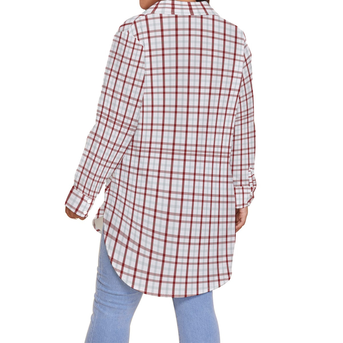 Indiana Tartan Plaid Bloomington  Hoosiers Women's Shirt With Long Sleeve(Plus Size)