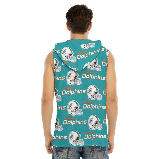Miami Football Game Day All-Over Print Men's Tank Hooded Vest