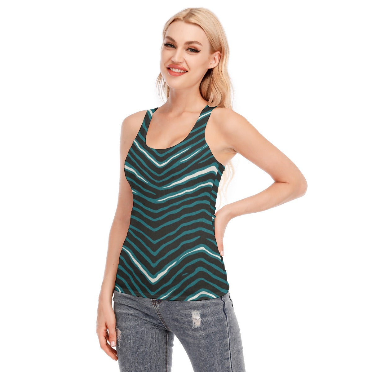 Philadelphia Football Game Day All-Over Print Women's Racer Vest | 190GSM Cotton