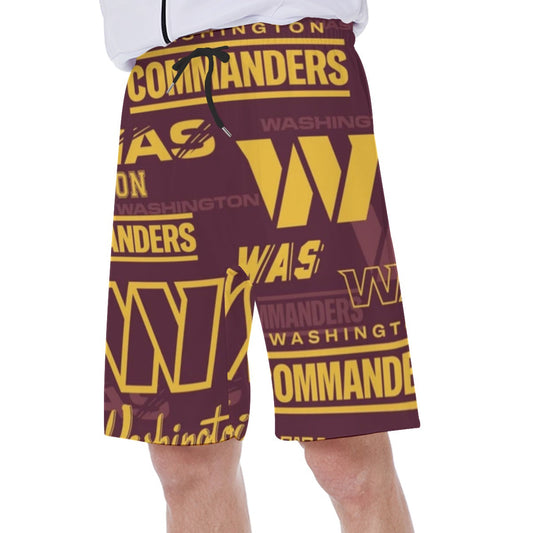 Washington Commanders Men's Beach Shorts With Side Pocket