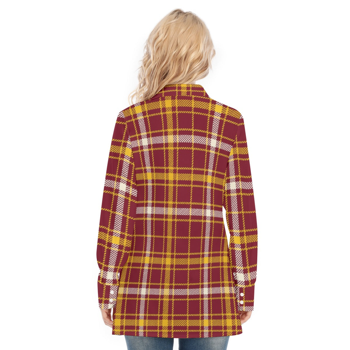 Minnesota Tartan Plaid Golden Gophers Women's Long Shirt |115GSM Cotton poplin