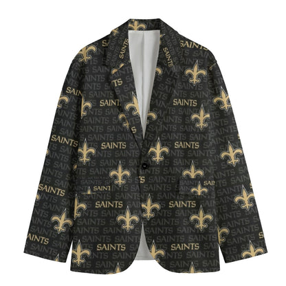 New Orleans Saints Suit Flat Lapel Collar Blazer