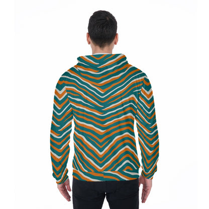 Miami Football Game Day All-Over Print Men's Heavy Fleece Zip Up Hoodie