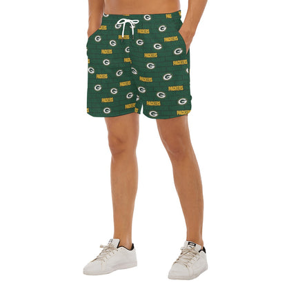 Green Bay Football Game Day All-Over Print Men's Side Split Running Sport Shorts