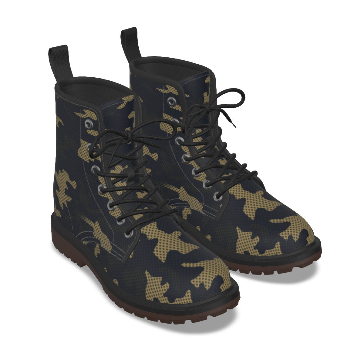 Urban Legend Georgia Yellow and Black Camo Martin Short Boots – Yellow Jackets-Inspired Streetwear f