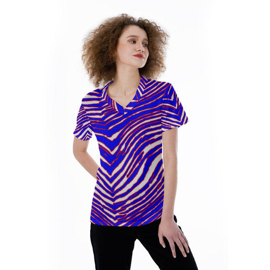 Buffalo Bills Zubaz V-neck Women's T-shirt