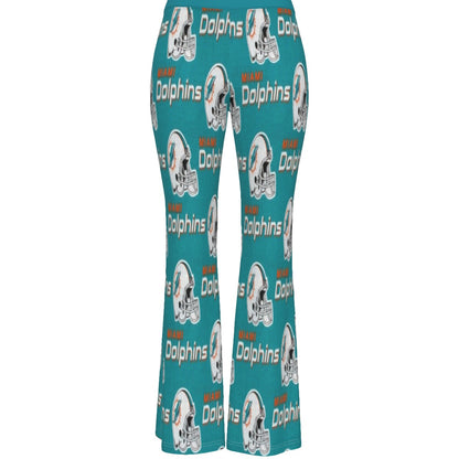 Miami Football Game Day All-Over Print Women's Skinny Flare Pants