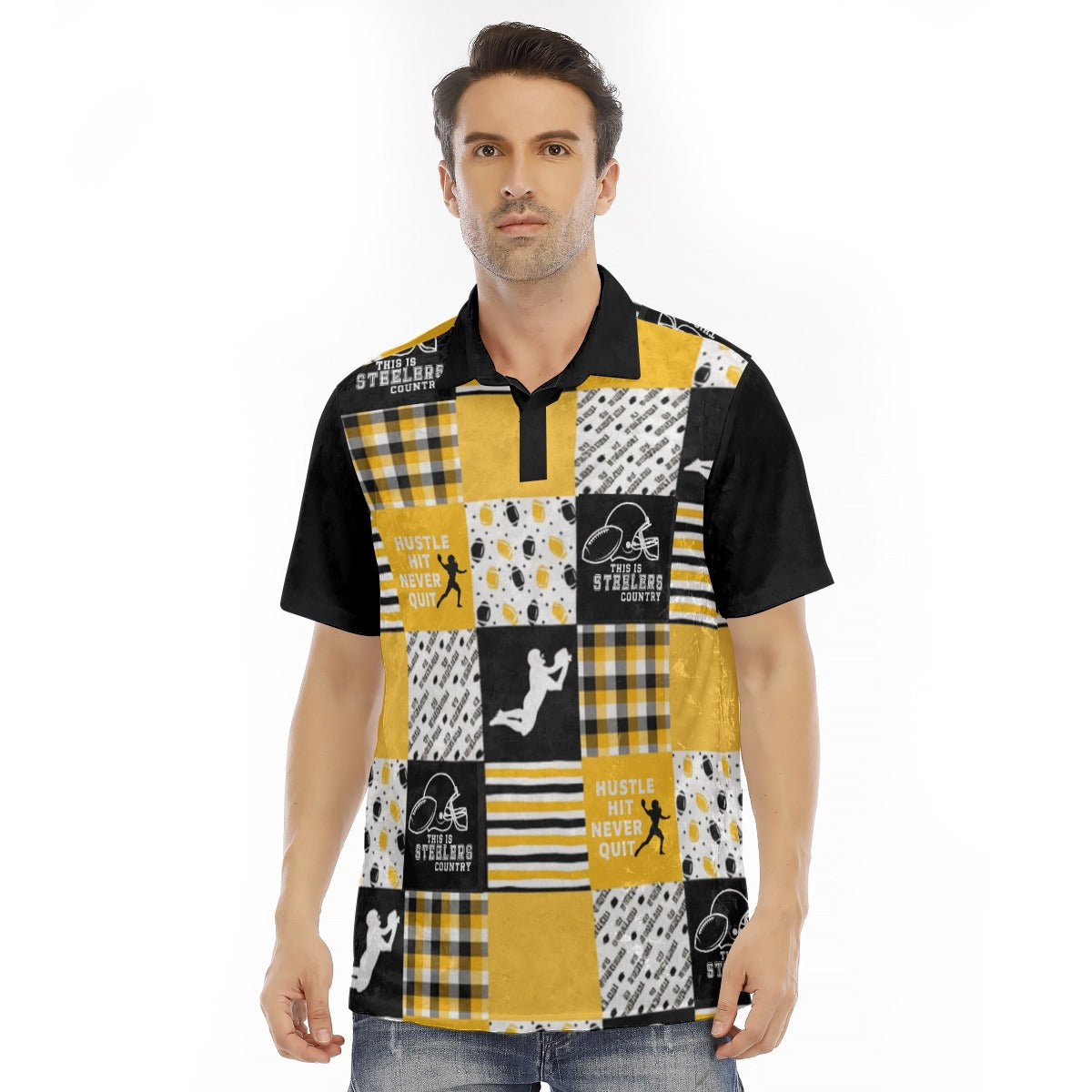 All-Over Print Men's Polo Shirt | Velvet
