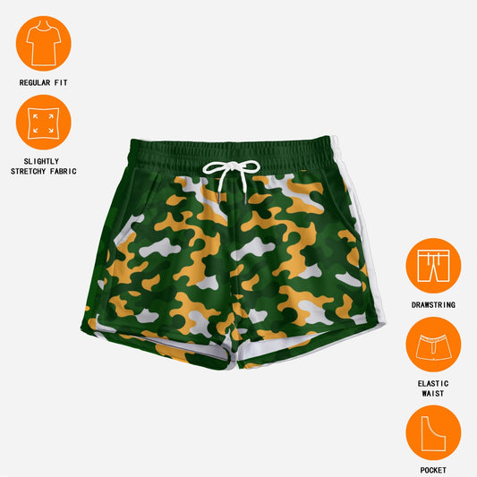Green Bay Football Game Day All-Over Print Women's Casual Shorts