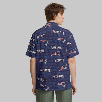 New England Football Game Day All-Over Print Hawaiian Shirt With Pocket|115GSM Cotton poplin