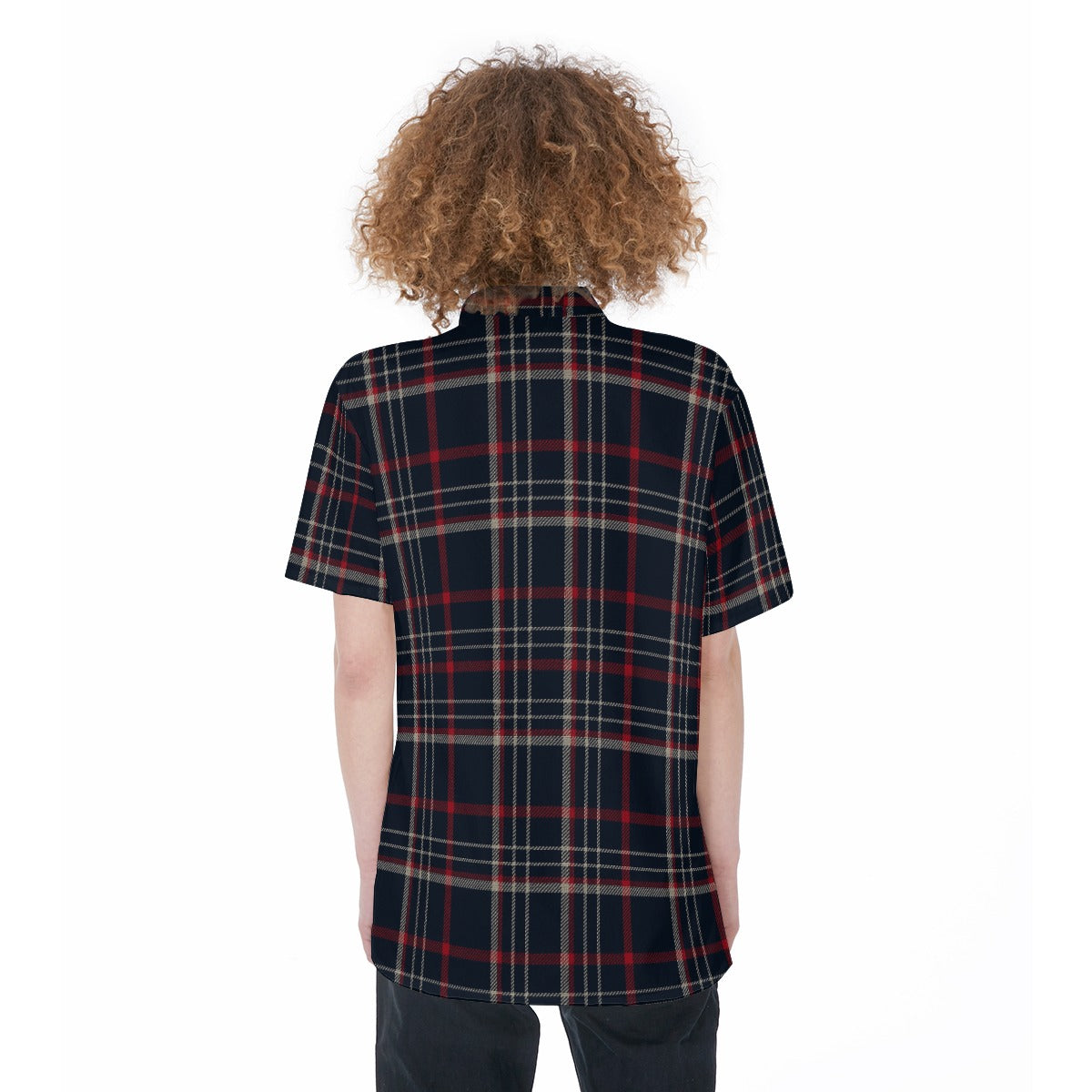 Connecticut tartan plaid Women's Short Sleeve Shirt With Pocket