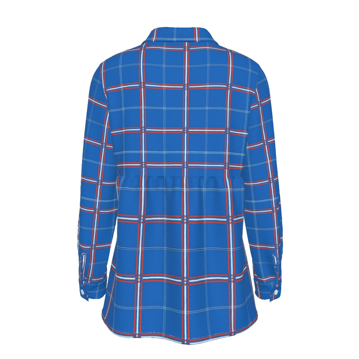 Kansas Tartan Plaid Jayhawks  Women's Elastic-Back Shirt