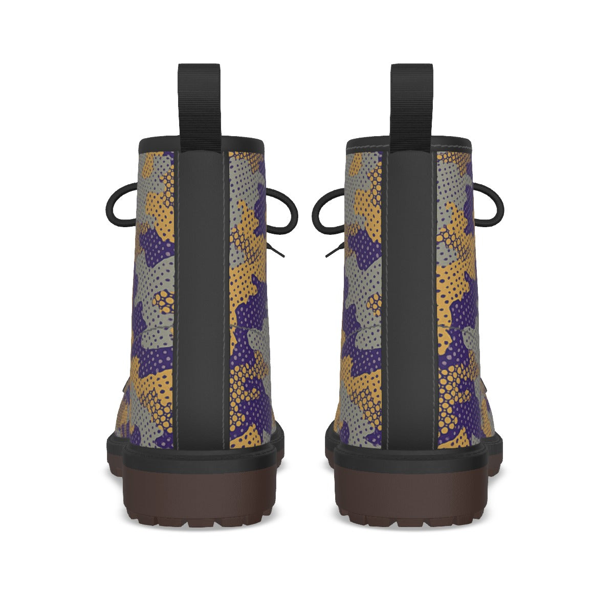 Urban Legend Washington Purple and Gold Camo Martin Short Boots – Huskies-Inspired Streetwear for Ga