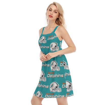 Miami Football Game Day All-Over Print Women's Sleeveless Cami Dress