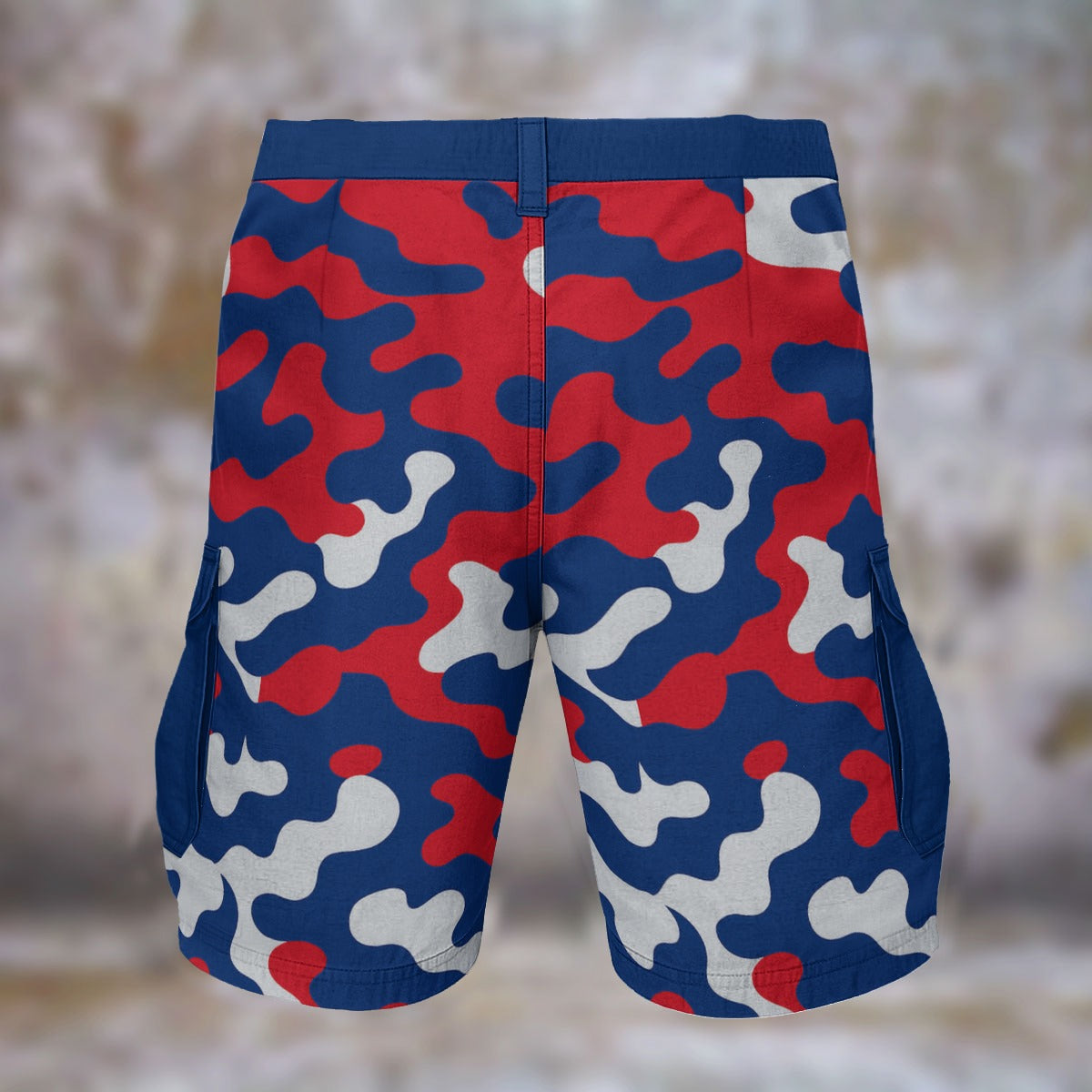Urban Legend New York Giants Royal Blue Red White Camo Cargo Shorts
