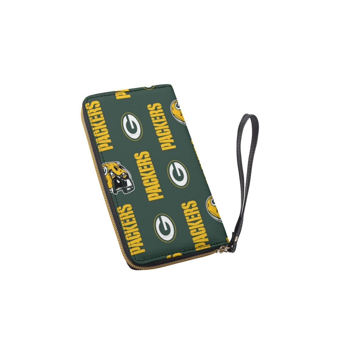 Green Bay Football Game Day Long Wallet With Black Hand Strap
