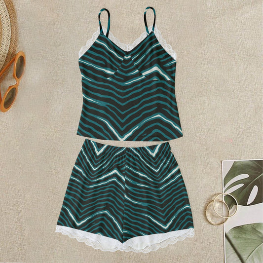 Philadelphia Football Game Day All-Over Print Women's Cami Home Suit With Lace Edge